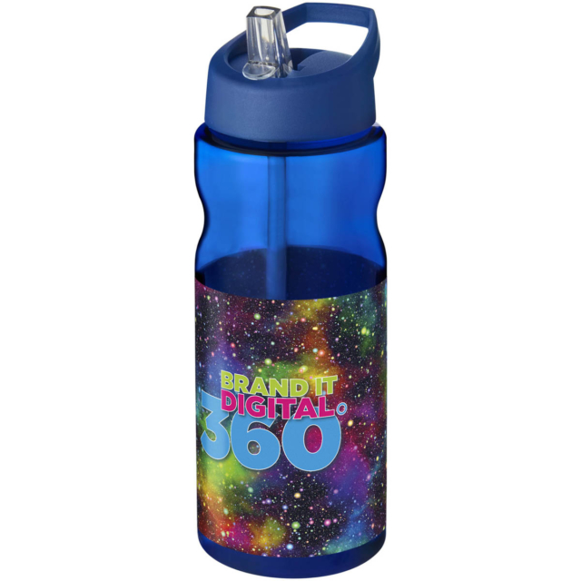 H2O Active® Base 650 ml Sportflasche mit Ausgussdeckel - blau - Logo 1