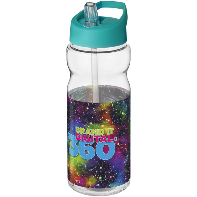 H2O Active® Base 650 ml Sportflasche mit Ausgussdeckel - transparent - Logo 1