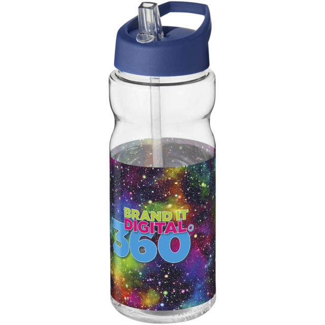 H2O Active® Base 650 ml Sportflasche mit Ausgussdeckel - transparent - Logo 1