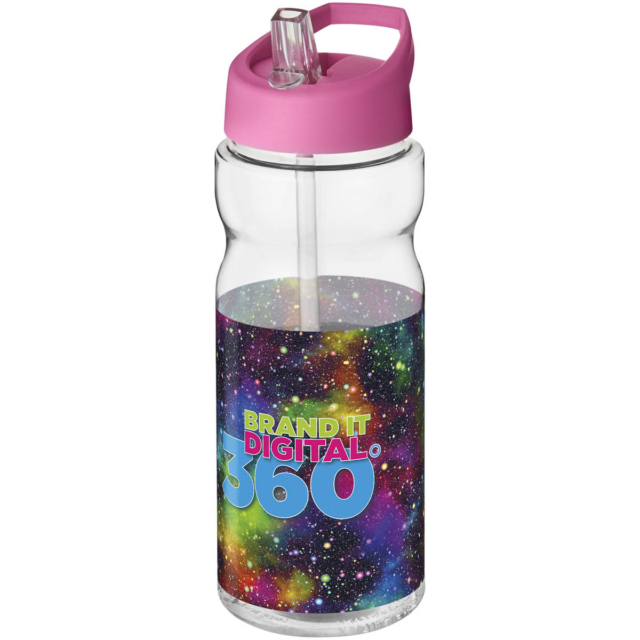 H2O Active® Base 650 ml Sportflasche mit Ausgussdeckel - transparent - Logo 1