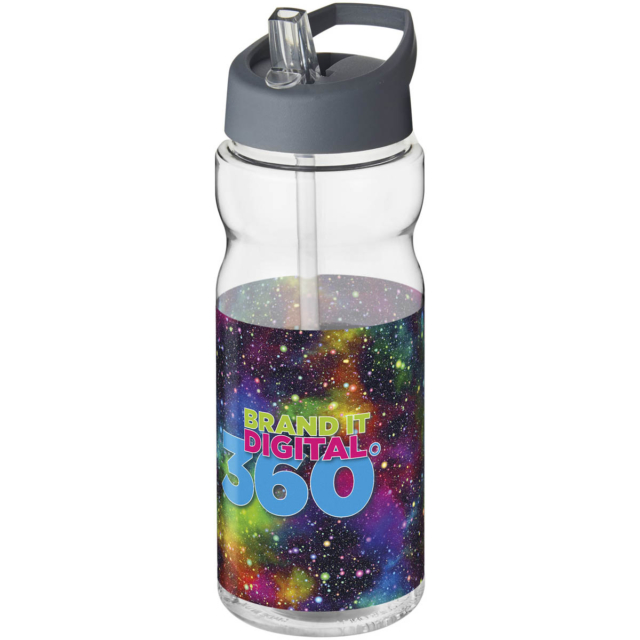 H2O Active® Base 650 ml Sportflasche mit Ausgussdeckel - transparent - Logo 1