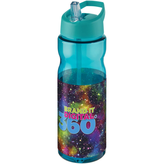 H2O Active® Base 650 ml Sportflasche mit Ausgussdeckel - aquablau - Logo 1