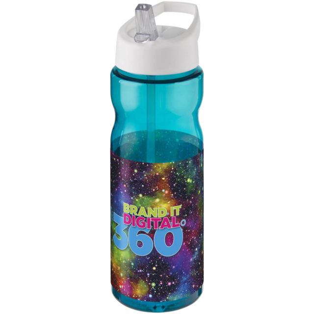 H2O Active® Base 650 ml Sportflasche mit Ausgussdeckel - aquablau - Logo 1