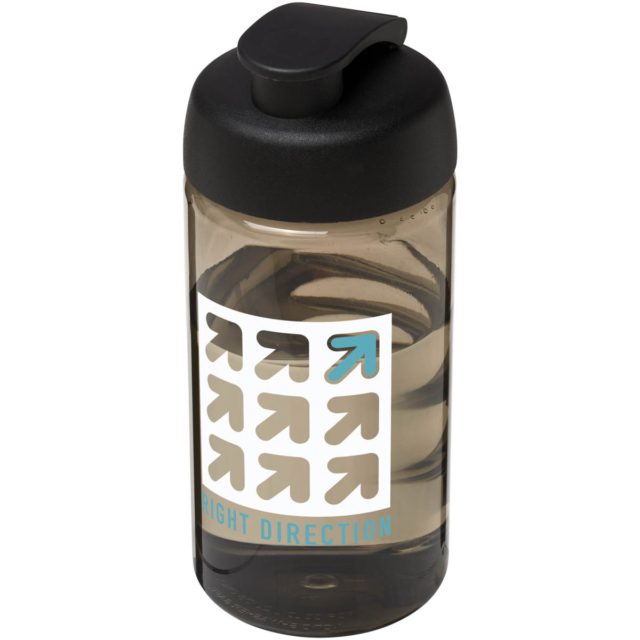 H2O Active® Bop 500 ml Sportflasche mit Klappdeckel - charcoal - Logo 1