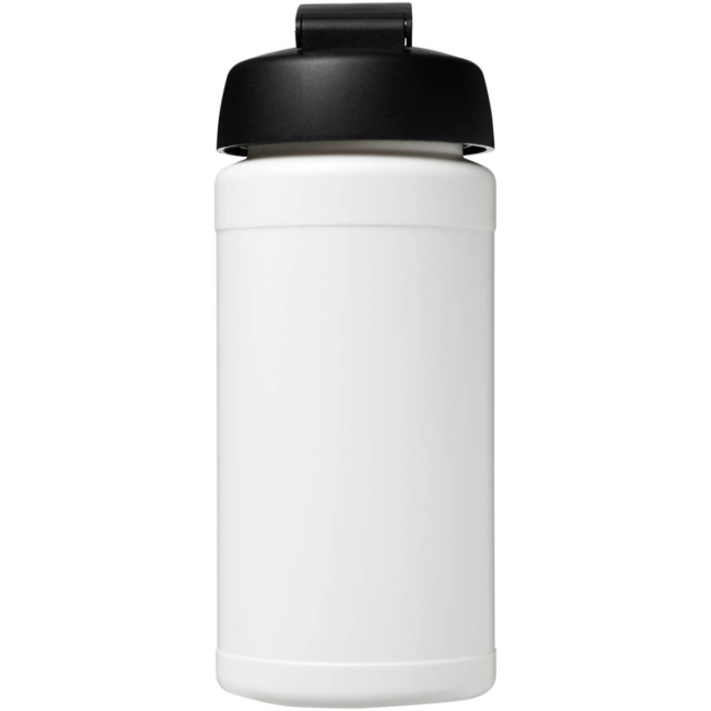 Baseline® Plus 500 ml Sportflasche mit Klappdeckel - weiss - Rückseite