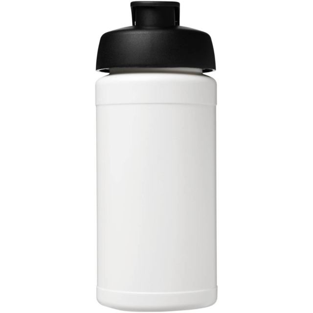 Baseline® Plus 500 ml Sportflasche mit Klappdeckel - weiss - Vorderseite