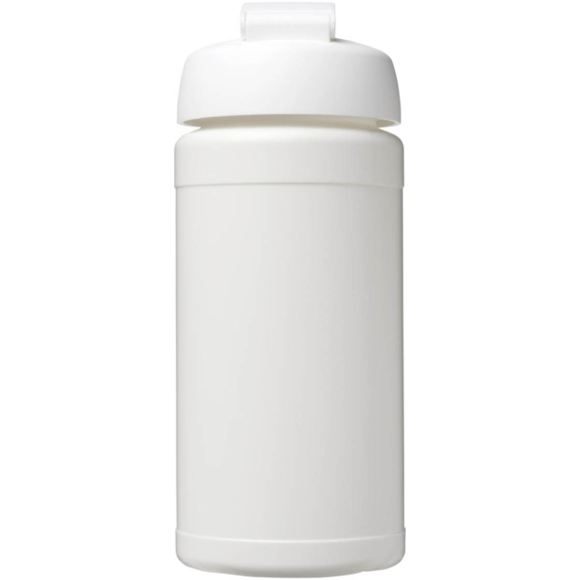 Baseline® Plus 500 ml Sportflasche mit Klappdeckel - weiss - Rückseite