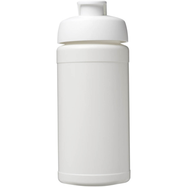 Baseline® Plus 500 ml Sportflasche mit Klappdeckel - weiss - Vorderseite