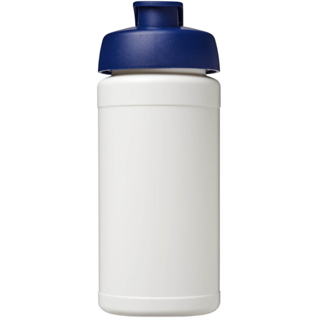 Baseline® Plus 500 ml Sportflasche mit Klappdeckel - weiss - Vorderseite