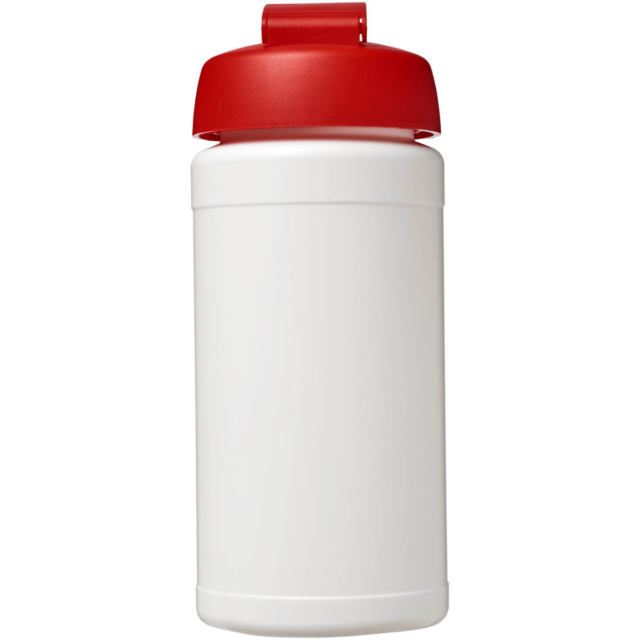 Baseline® Plus 500 ml Sportflasche mit Klappdeckel - weiss - Rückseite