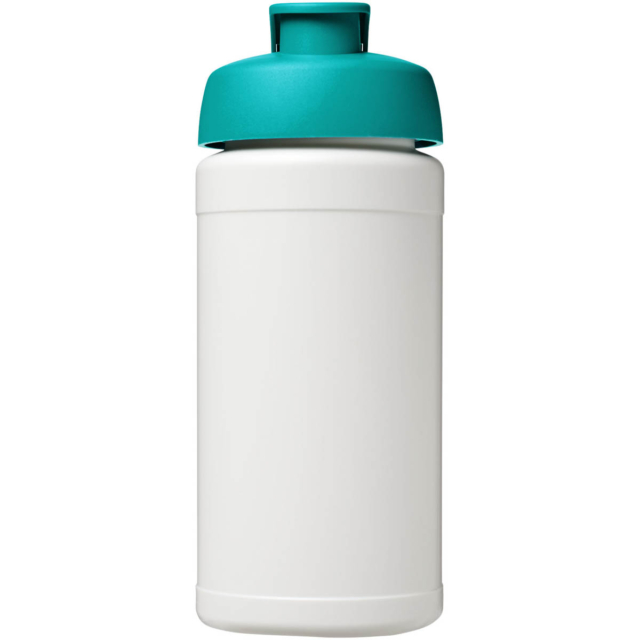 Baseline® Plus 500 ml Sportflasche mit Klappdeckel - weiss - Vorderseite