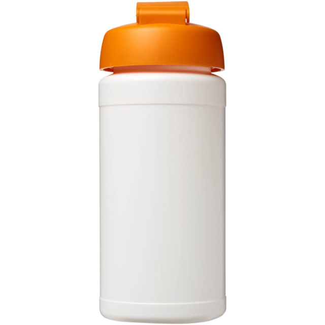 Baseline® Plus 500 ml Sportflasche mit Klappdeckel - weiss - Rückseite