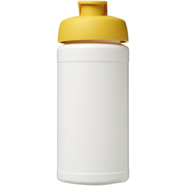 Baseline® Plus 500 ml Sportflasche mit Klappdeckel - weiss - Vorderseite