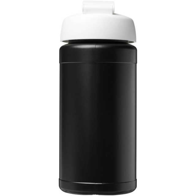 Baseline® Plus 500 ml Sportflasche mit Klappdeckel - schwarz - Rückseite