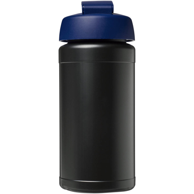 Baseline® Plus 500 ml Sportflasche mit Klappdeckel - schwarz - Rückseite