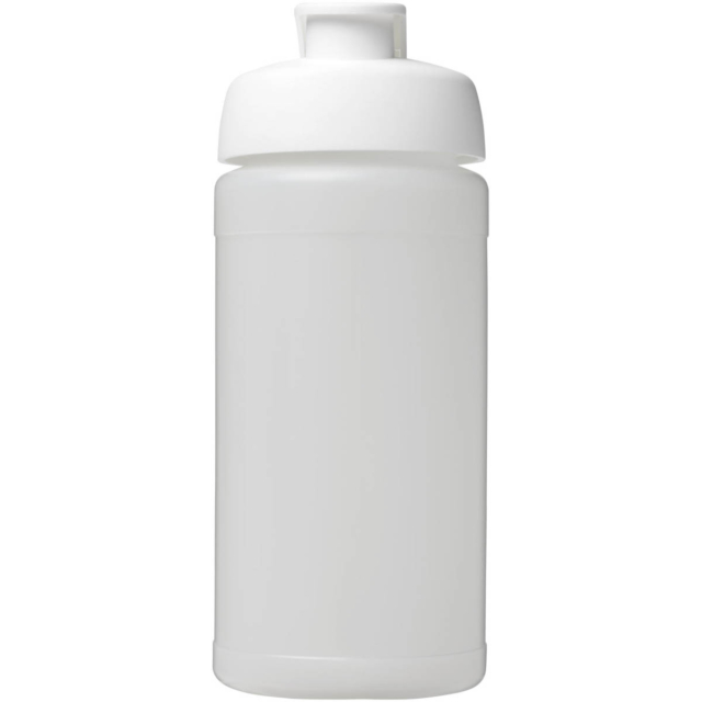 Baseline® Plus 500 ml Sportflasche mit Klappdeckel - transparent - Vorderseite