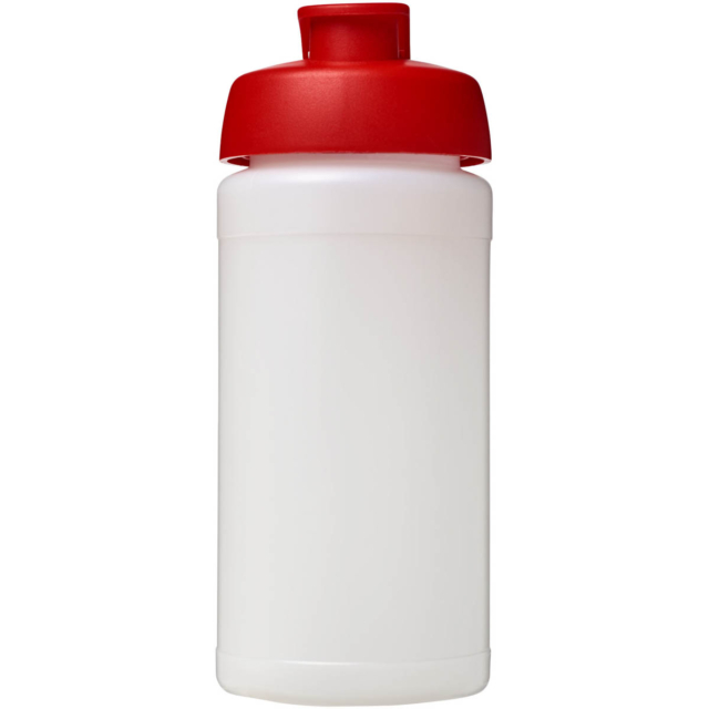 Baseline® Plus 500 ml Sportflasche mit Klappdeckel - transparent - Vorderseite