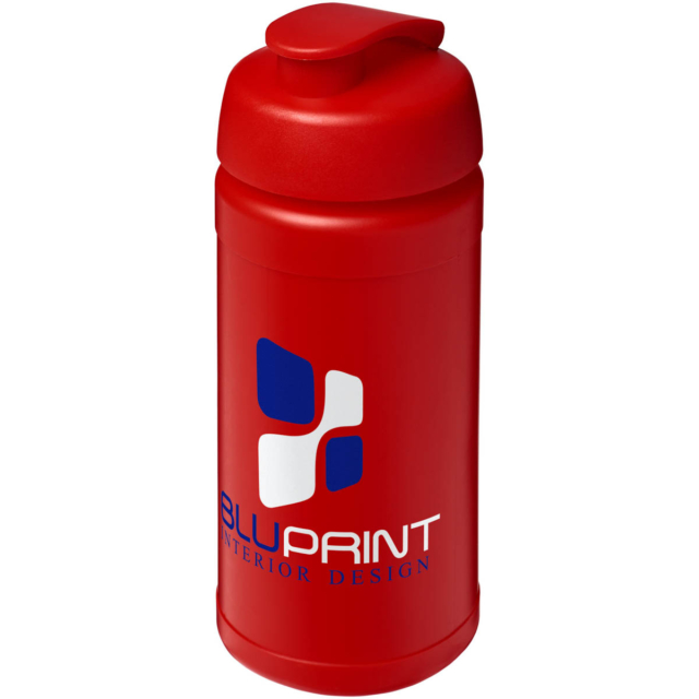 Baseline® Plus 500 ml Sportflasche mit Klappdeckel - rot - Logo 1