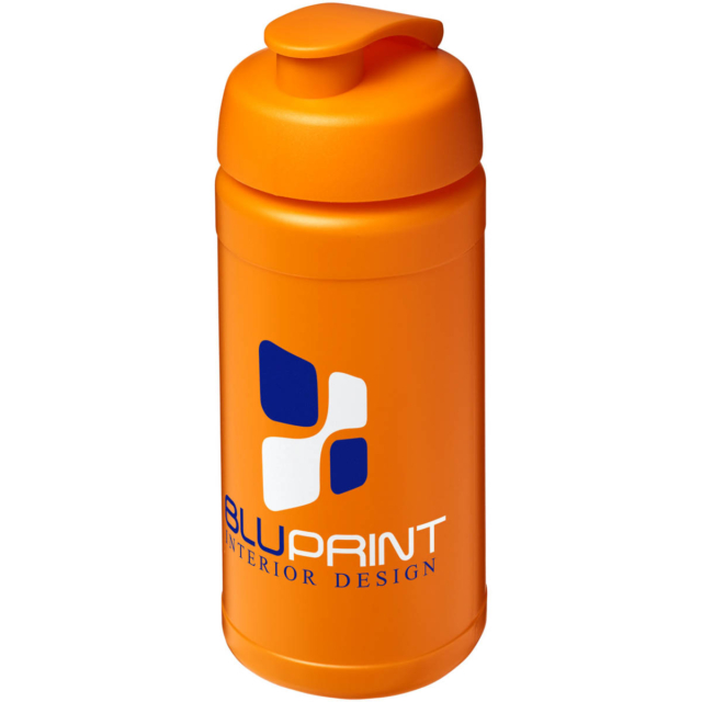 Baseline® Plus 500 ml Sportflasche mit Klappdeckel - orange - Logo 1