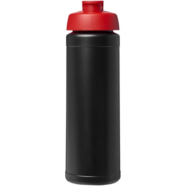 Baseline® Plus 750 ml Flasche mit Klappdeckel - schwarz - Vorderseite