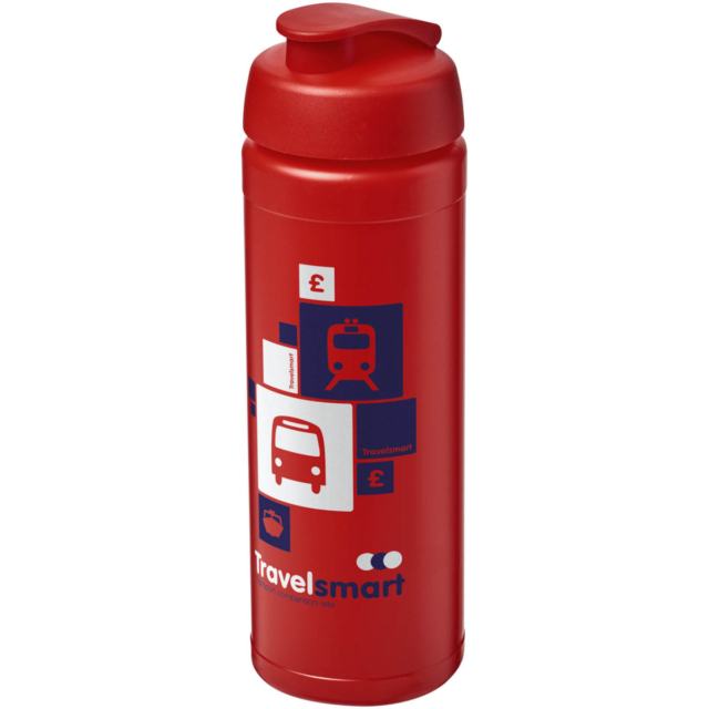 Baseline® Plus 750 ml Flasche mit Klappdeckel - rot - Logo 1