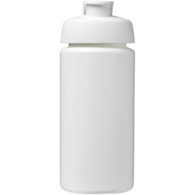 Baseline® Plus grip 500 ml Sportflasche mit Klappdeckel - weiss - Vorderseite