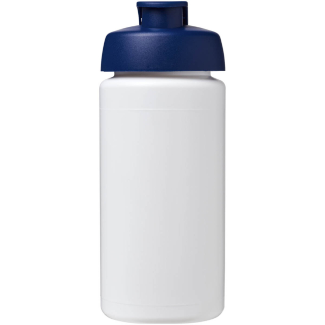 Baseline® Plus grip 500 ml Sportflasche mit Klappdeckel - weiss - Vorderseite