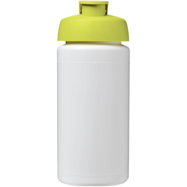 Baseline® Plus grip 500 ml Sportflasche mit Klappdeckel - weiss - Vorderseite