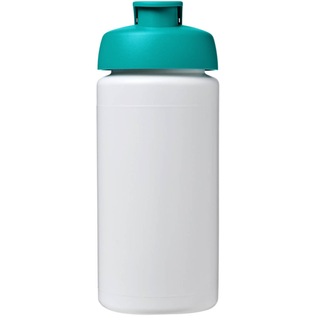 Baseline® Plus grip 500 ml Sportflasche mit Klappdeckel - weiss - Vorderseite