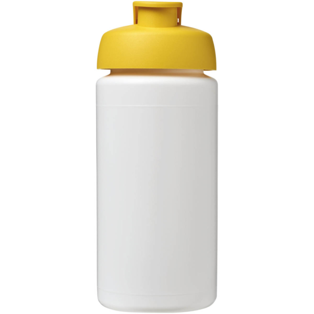 Baseline® Plus grip 500 ml Sportflasche mit Klappdeckel - weiss - Vorderseite