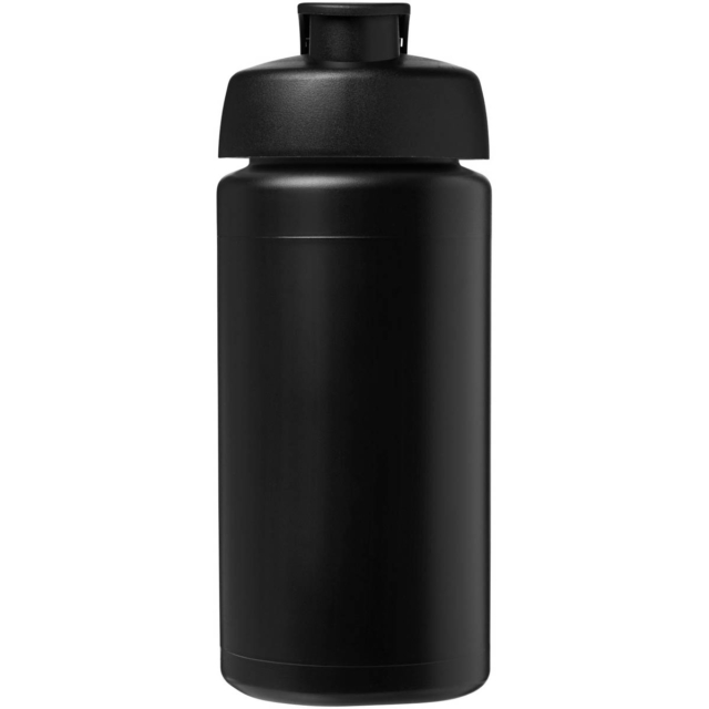 Baseline® Plus grip 500 ml Sportflasche mit Klappdeckel - schwarz - Vorderseite