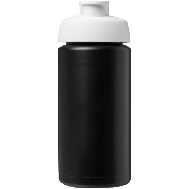 Baseline® Plus grip 500 ml Sportflasche mit Klappdeckel - schwarz - Vorderseite