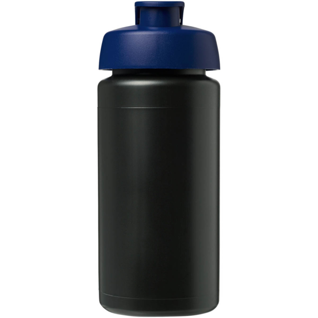 Baseline® Plus grip 500 ml Sportflasche mit Klappdeckel - schwarz - Vorderseite