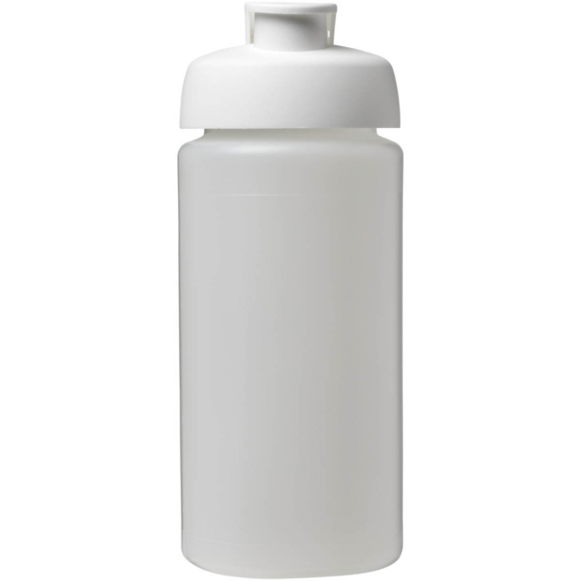 Baseline® Plus grip 500 ml Sportflasche mit Klappdeckel - transparent - Vorderseite