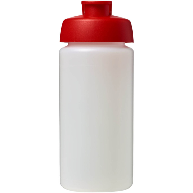 Baseline® Plus grip 500 ml Sportflasche mit Klappdeckel - transparent - Vorderseite