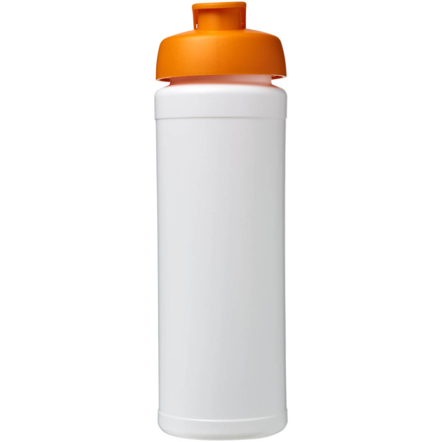 Baseline® Plus grip 750 ml Sportflasche mit Klappdeckel - weiss - Vorderseite