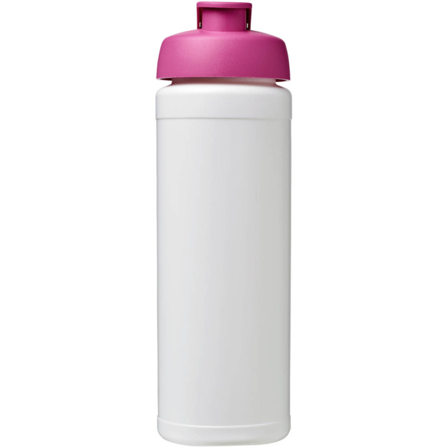 Baseline® Plus grip 750 ml Sportflasche mit Klappdeckel - weiss - Vorderseite