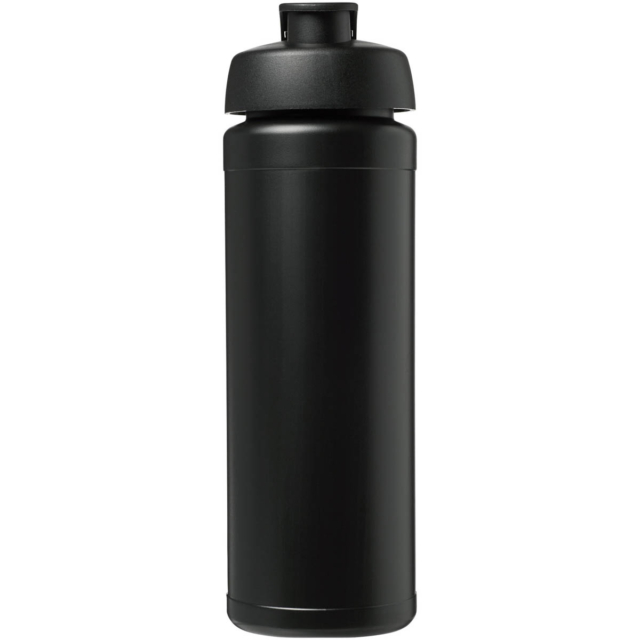 Baseline® Plus grip 750 ml Sportflasche mit Klappdeckel - schwarz - Vorderseite