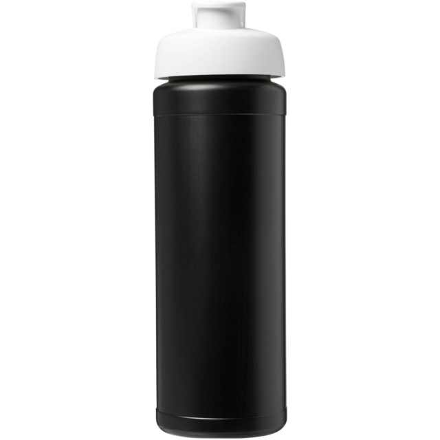 Baseline® Plus grip 750 ml Sportflasche mit Klappdeckel - schwarz - Vorderseite