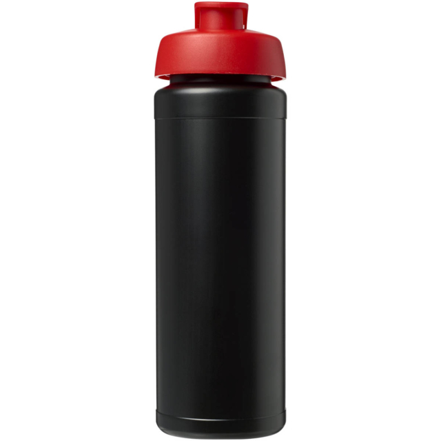 Baseline® Plus grip 750 ml Sportflasche mit Klappdeckel - schwarz - Vorderseite