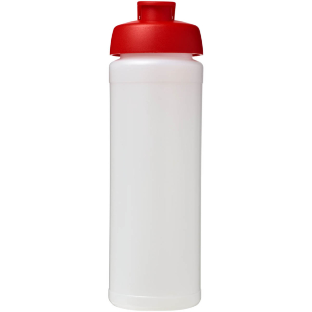 Baseline® Plus grip 750 ml Sportflasche mit Klappdeckel - transparent - Vorderseite