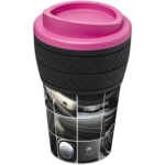 Brite-Americano® 350 ml Isolierbecher mit Schutzring Reifen-Design - magenta - Hauptfoto