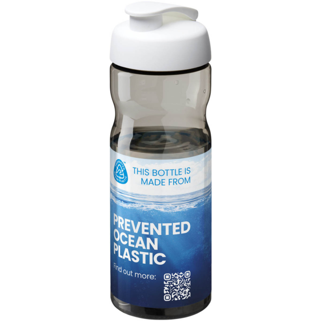 H2O Active® Eco Base 650 ml Sportflasche mit Klappdeckel - kohle - Logo 1