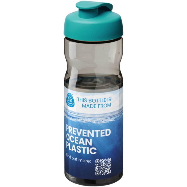 H2O Active® Eco Base 650 ml Sportflasche mit Klappdeckel - kohle - Logo 1