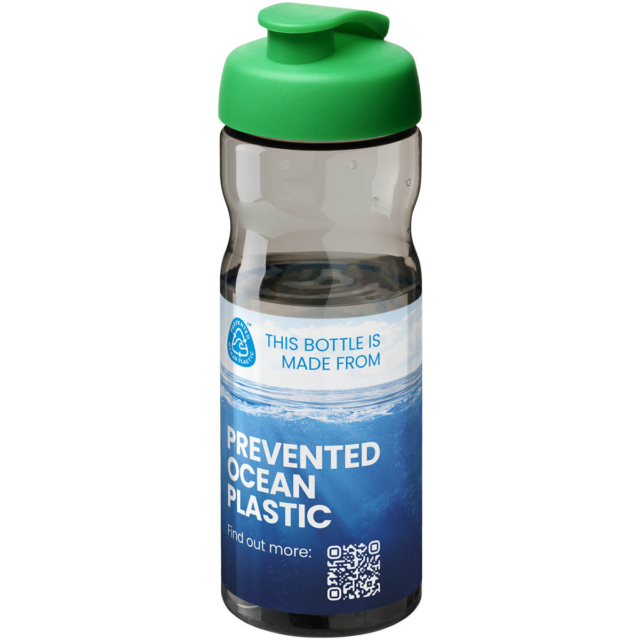 H2O Active® Eco Base 650 ml Sportflasche mit Klappdeckel - kohle - Logo 1