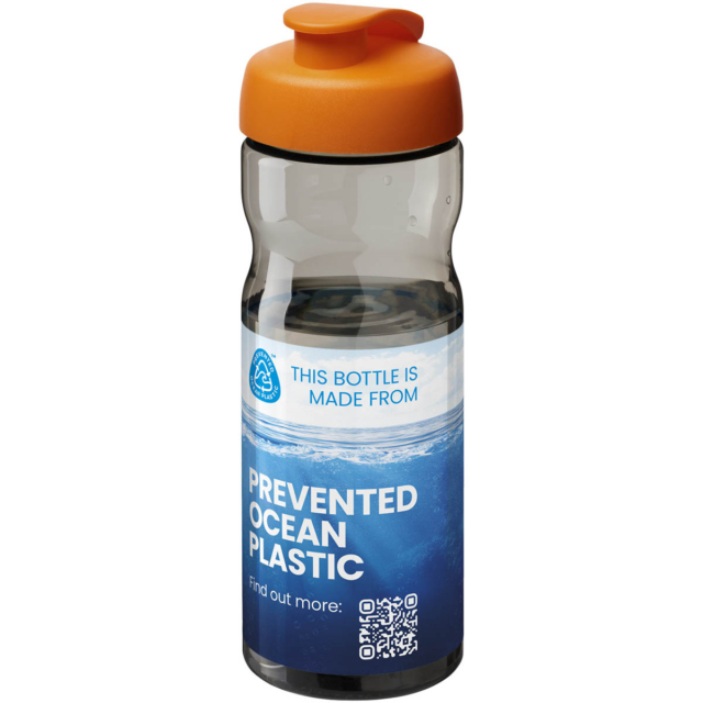 H2O Active® Eco Base 650 ml Sportflasche mit Klappdeckel - kohle - Logo 1