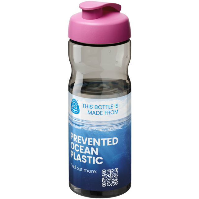 H2O Active® Eco Base 650 ml Sportflasche mit Klappdeckel - kohle - Logo 1