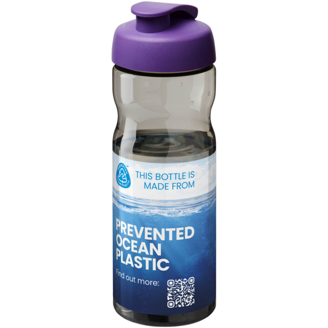 H2O Active® Eco Base 650 ml Sportflasche mit Klappdeckel - kohle - Logo 1