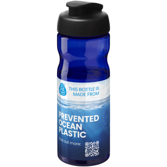 H2O Active® Eco Base 650 ml Sportflasche mit Klappdeckel - blau - Logo 1