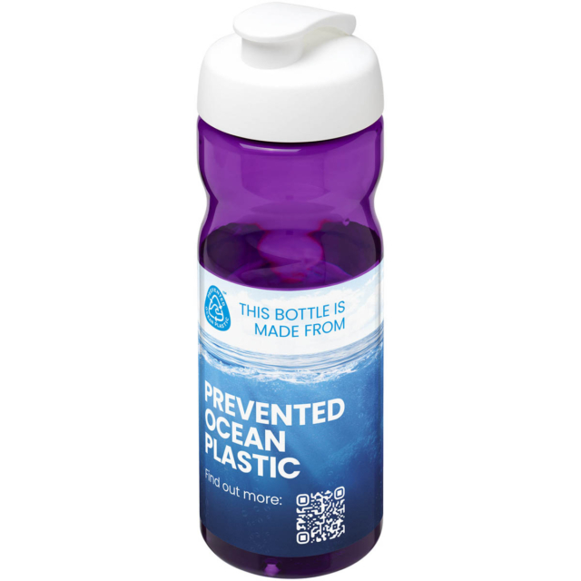 H2O Active® Eco Base 650 ml Sportflasche mit Klappdeckel - lila - Logo 1